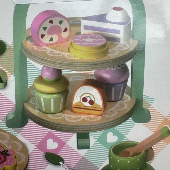 NEW Wooden Kids Tea Set Multicolor Montessori Pretend Play Toy - Picture 7 of 7